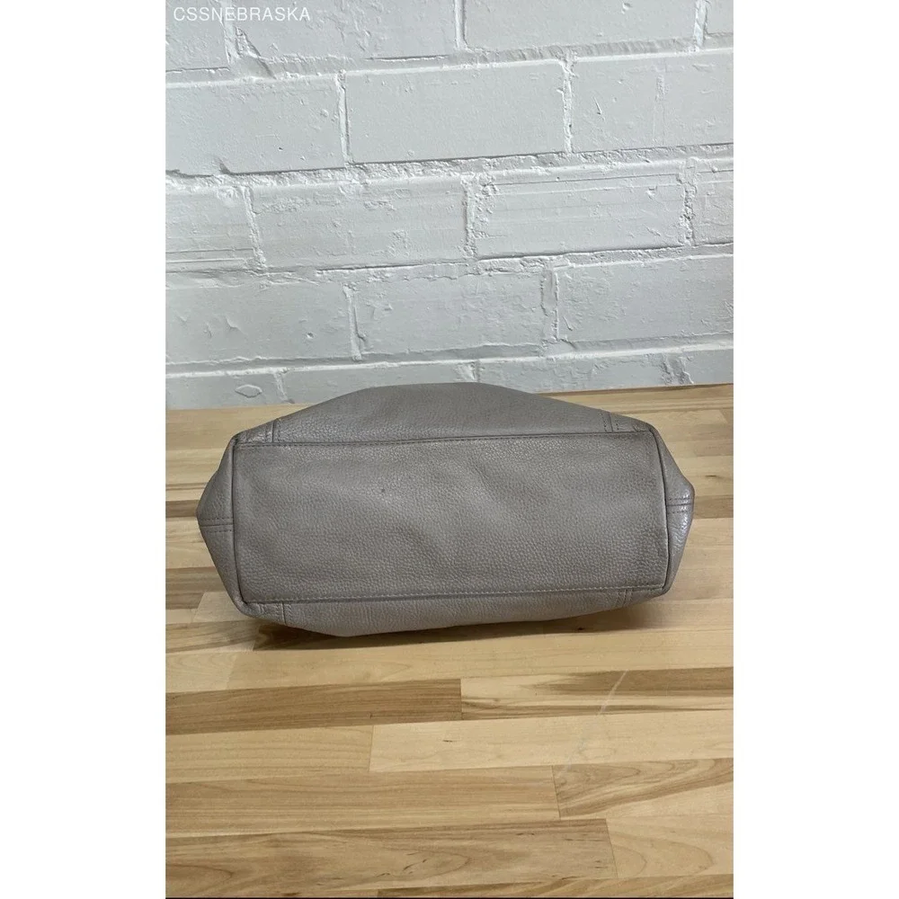 Michael Kors Gray Pebble Leather Jet Set Chain Strap Double Shoulder‎ Bag -M - Picture 7 of 10